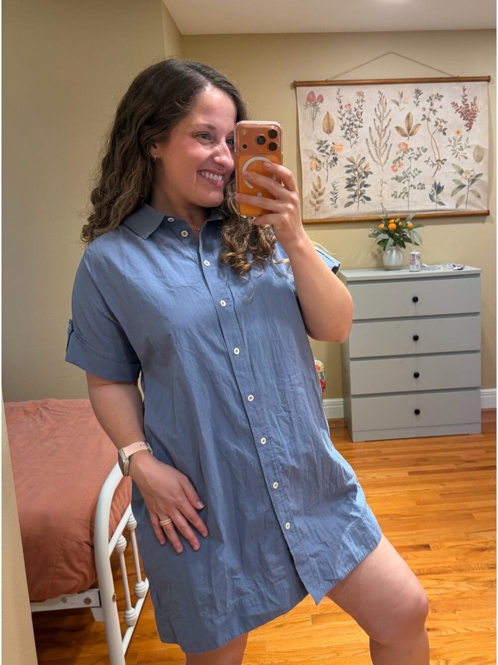 Madewell Light Blue Button-Up Mini Dress Small